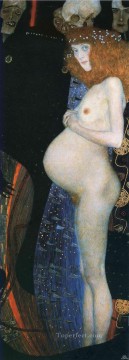  impressionistic Canvas - Hope I Gustav Klimt Impressionistic nude